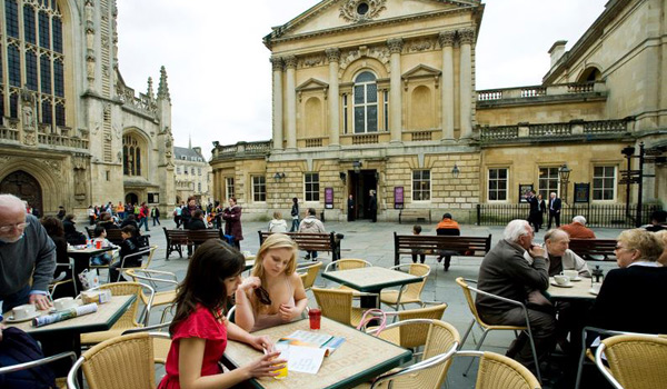 Enjoying some refreshments in the famous City of Bath