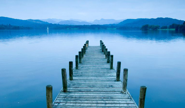 Jetty Extending onto Windermere Lake, the largest in the Lake District