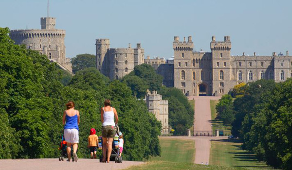 On the 'Long Walk' to Impressive Windsor Castle