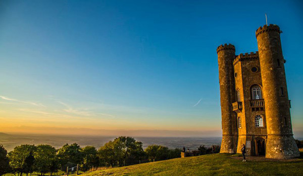 Broadway Tower overlooking the village of Broadway - The Cotswolds' highest castle