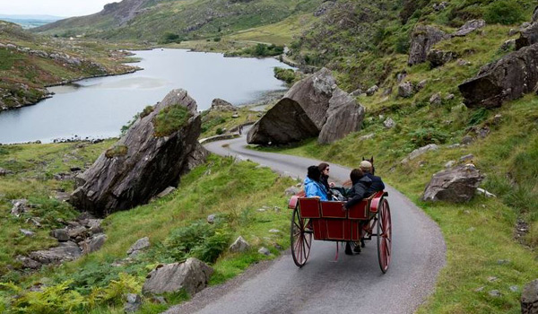 Enjoying a Jaunting Car Ride near Killarney Town.