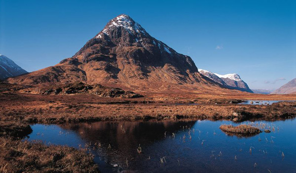 Snow-Capped Buachaille Etive Beag Mountain in Glencoe