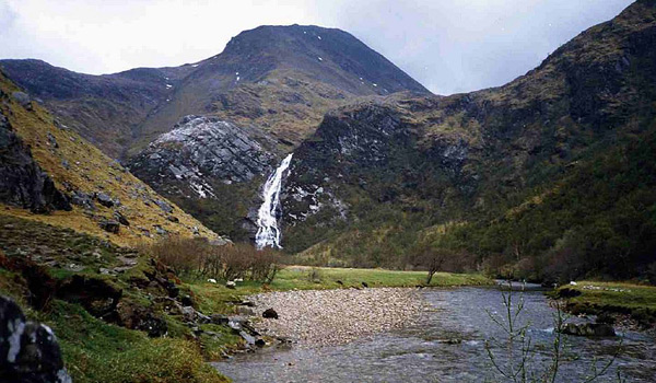 Picturesque Steall Waterfall near Fort William