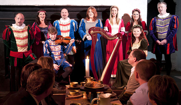Lovely Melodies fill the Great Hall at the Medieval Banquet at Bunratty Castle.