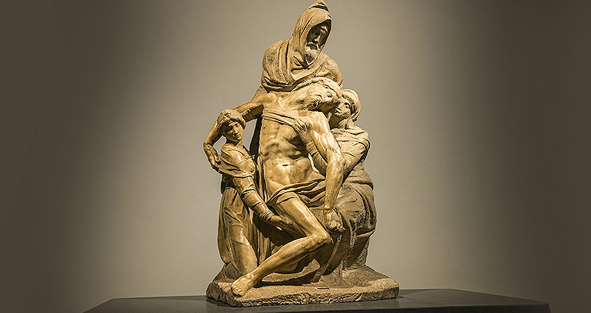 Michelangelo’s unfinished Deposition sculpture at the Museo dell’Opera del Duomo in Florence, Italy