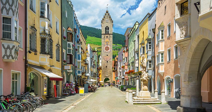 The colorful town of Vipiteno, Trentino Alto Adige in Italy