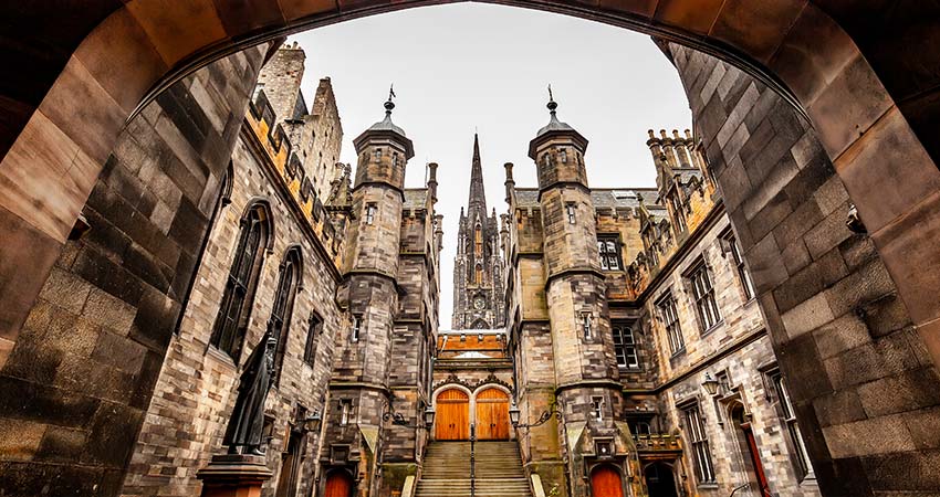 View of Old Town in Edinburgh, Scotland