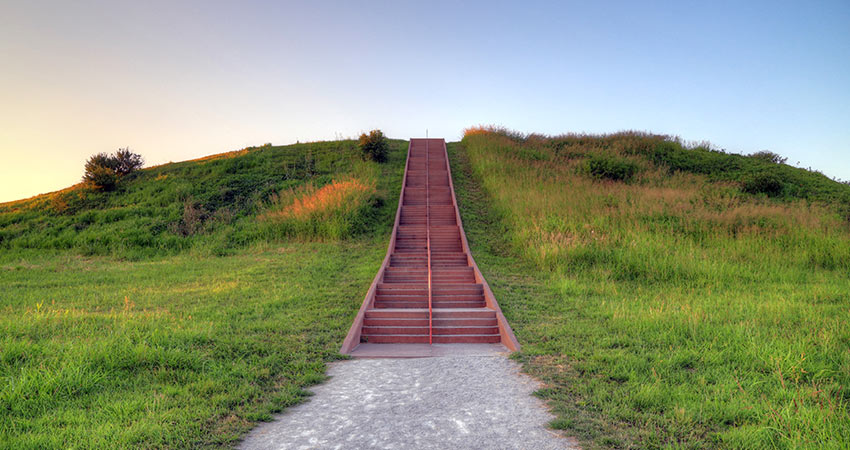 Stairs up Cahokia Mounds State Historic Site
