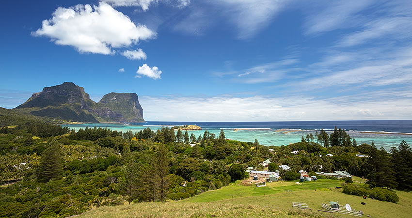 Beautiful panoramic view of Lord Howe island