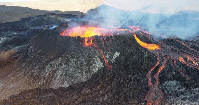 Mauna Loa volcano eruption on the Big island of Hawaii