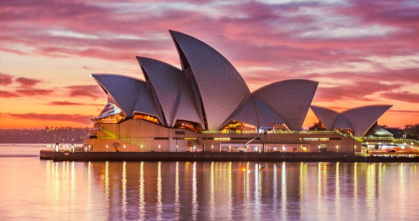 Beautiful shot of Sydney Opera House during sunset