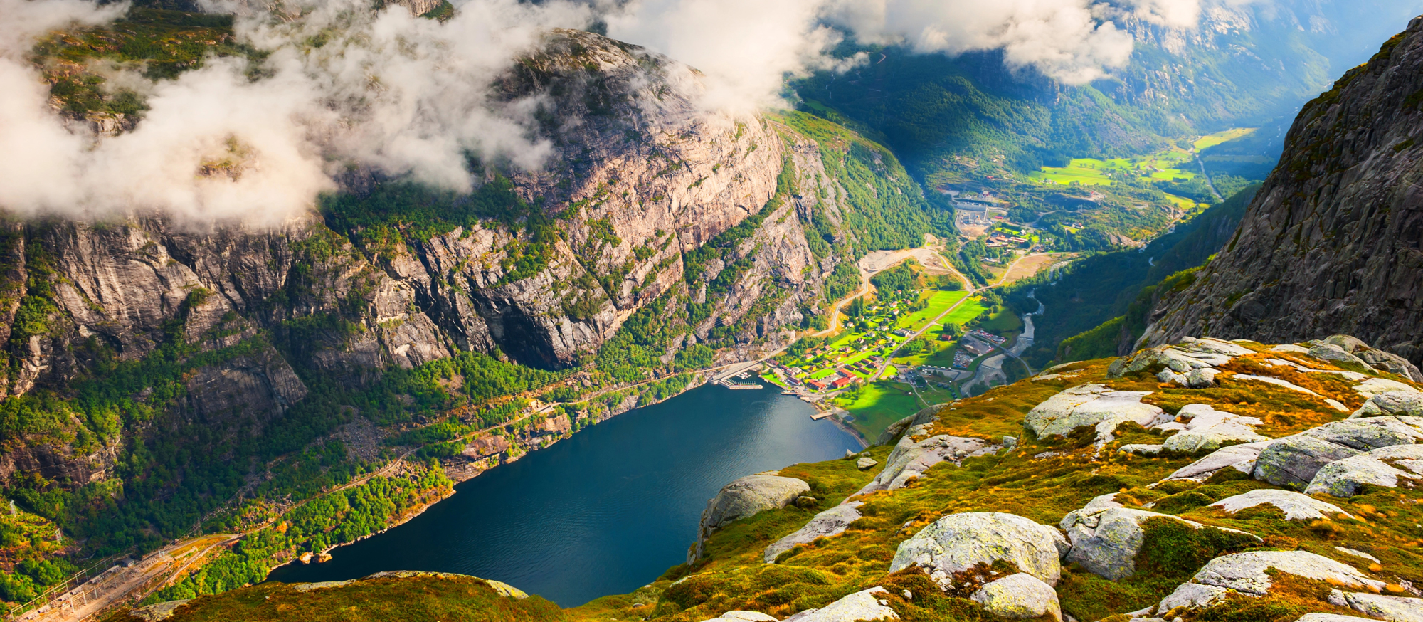 View of Lysefjord from Kjerag mountain, Norway